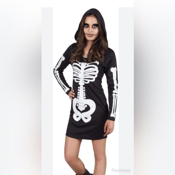 Halloween skull skeleton dress/tunic - Picture 1 of 4